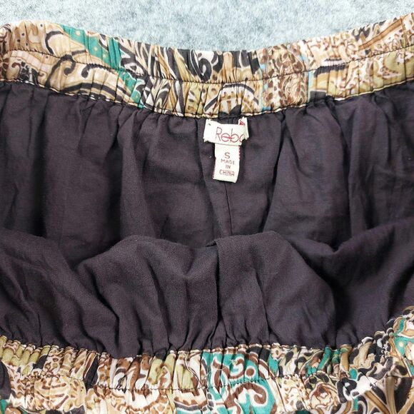 Reba Skirt Womens Small Brown Paisley Sequin Maxi Boho Lined Tiered Cotton - Picture 3 of 11